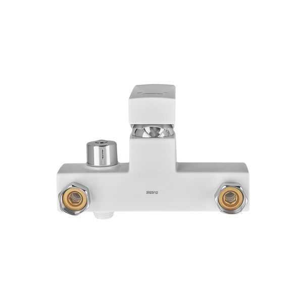 Смеситель для ванны Plamix Kubus-009 EURO SET White (со шлангом, лейкой и кронштейном) (PM0673) PM0673 фото