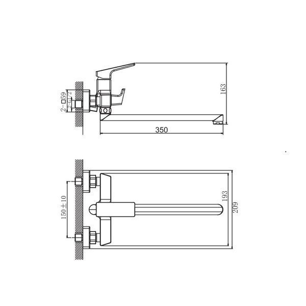 Змішувач для ванни Haiba Turin 006 Euro (HB9656) HB9656 фото