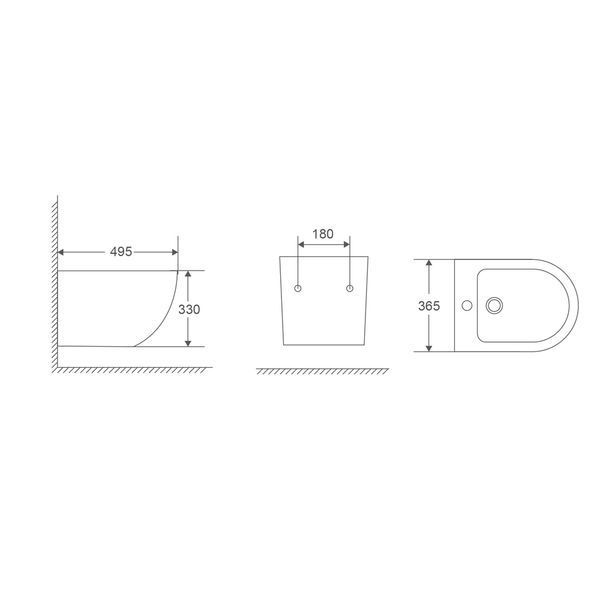Биде подвесное Mixxus Premium Ellipse-0501 495x365x325mm (MP6469) MP6469 фото