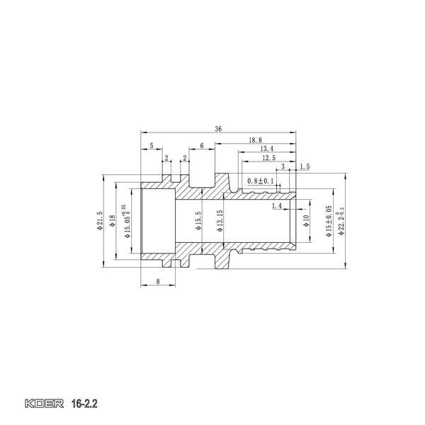 Трубка Г-образная для подсоединения радиатора Koer KA.D16-250 - 16(2.2mm) x 15-250mm (KR4902) KR4902 фото