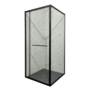 Душова кабіна без піддону Mixxus Premium Quadro SC01-90x90x195-TR Black прозоре скло 6мм (MI8292) MI8292 фото