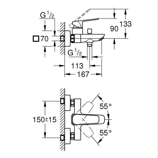 Набір для ванни 2в1 Grohe Tempesta Cube (BF101813TC) BF101813TC фото