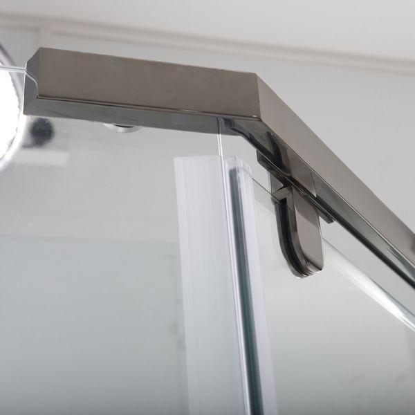 Душова кабіна з низьким піддоном Mixxus LINES SCT01-90x90x198-TR Graphite NEW прозоре скло 6мм (MI8429) MI8429 фото