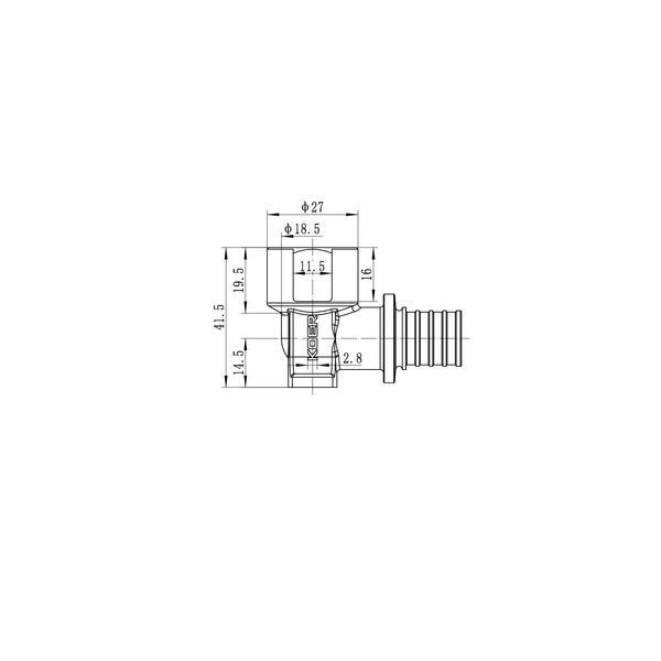Кутник перехідний настінний з ВР Koer KA.LW06F-20 - 20(2.8mm) x 1/2"F (KR4881) KR4881 фото