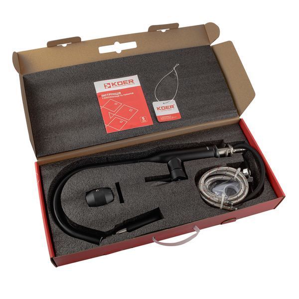 Кухонный смеситель с выдвижным изливом KOER KI-70004-05 (нерж. сталь) (KR3386) KR3386 фото