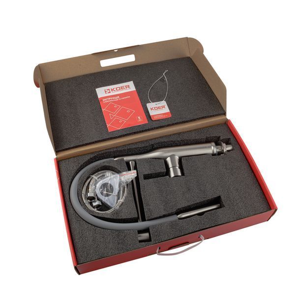 Кухонный смеситель с силиконовым изливом KOER KI-70005-02 (нерж. сталь) (KR3388) KR3388 фото