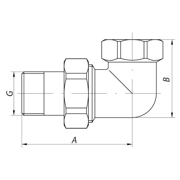 Сгон американка (хром) 3/4" угловой Koer KR.342.chr (KR2706) KR2706 фото