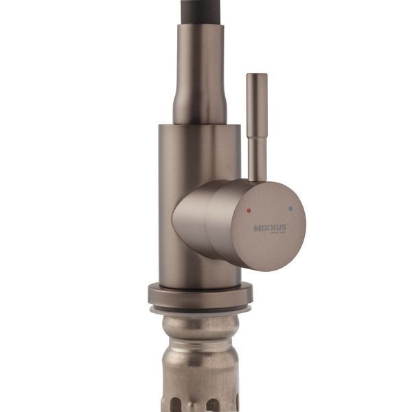 Змішувач для кухні Mixxus SEO-011-T Graphite Refl.Black з нерж.сталі SUS304 (Кол.графіт+сил.вилив чорний) (MI8434) MI8434 фото