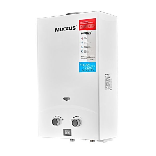 Газова колонка MIXXUS GWH-0110 BASIC WHITE димохідна 10 л/хв (колір білий) (WH0022) WH0022 фото
