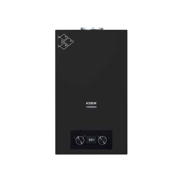 Газова колонка Koer KWH.G0110 BLACK димохідна 10 л/хв, колір чорний (KR5554) KR5554 фото