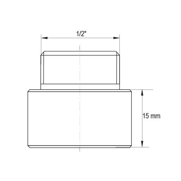 Подовжувач 1/2" 15мм (хром) Koer KF.E06-15.CHR (KF0093) KF0093 фото