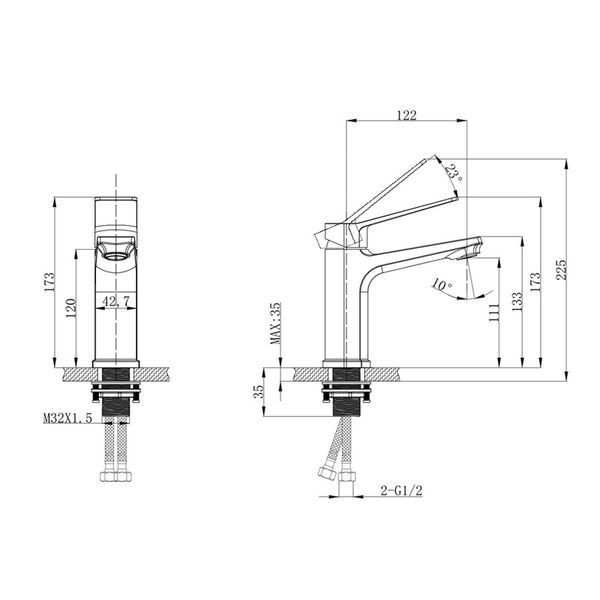 Смеситель для умывальника Mixxus Wilson 001 Graphite (Цвет графит) (MI7126) MI7126 фото