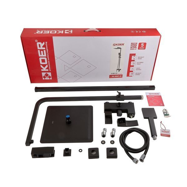 Душевая колонна со смесителем водопад Koer KB-58007-05 (Цвет черный) (KR3463) KR3463 фото