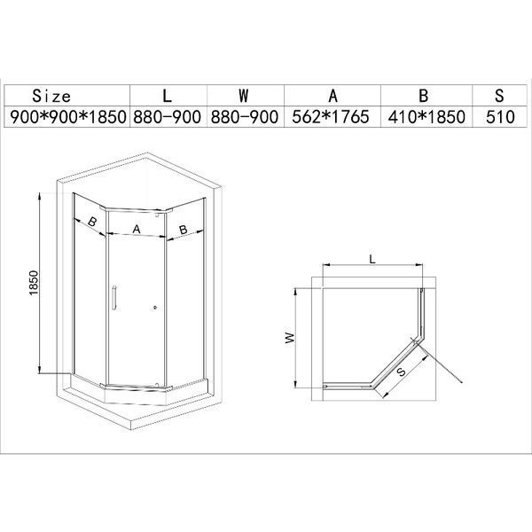 Душова кабіна з низьким піддоном Mixxus LINES SCT01-90x90x198-TR Graphite NEW прозоре скло 6мм (MI8429) MI8429 фото