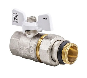 Кран з американкою 1/2" "антіпротечка" (Koer KR.227.W-Gi) білий (KR0190) KR0190 фото