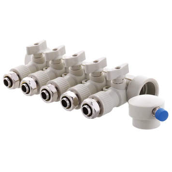 Коллектор распределительный 5-way с фитингом (40x20) PPR Koer K0193.PRO (KP2558) KP2558 фото