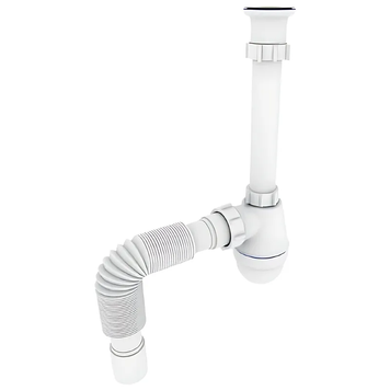 Сифон для раковины Zerix SU-03-А с ревизией (Цвет белый) 1 1/4'' (ZX5083) ZX5083 фото