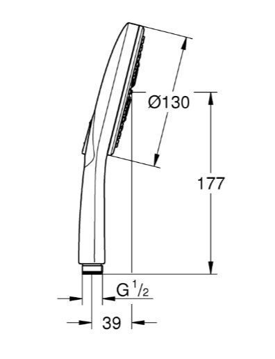 Ручний душ Grohe Rainshower Smartactive 130 3 режими (22127KF0) 22127KF0 фото