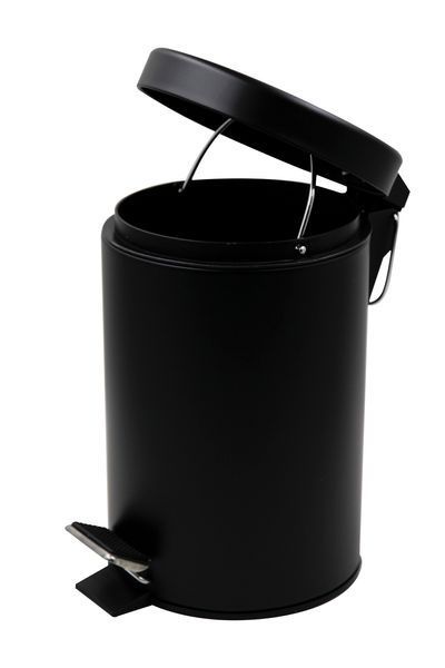 Відро для сміття кругле Zerix Solo-TC0107 Black 7 л колір чорний (ZX5900) ZX5900 фото