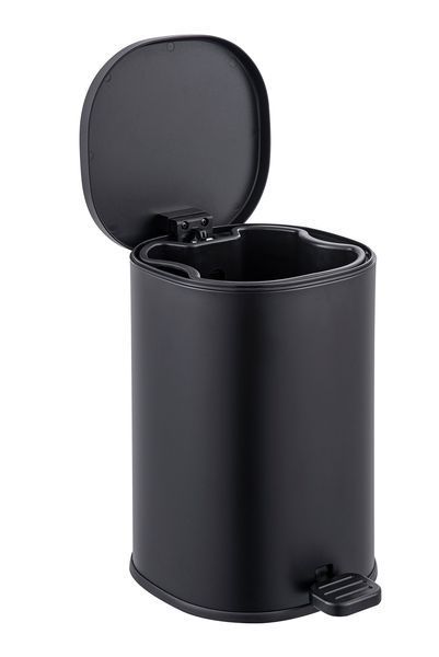 Відро для сміття з плавним закриттям овальне Zerix Prime-TC0105 Black 5л колір чорний (ZX5902) ZX5902 фото