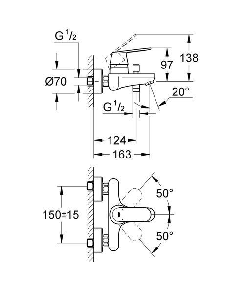Змішувач для ванни Grohe Eurosmart Cosmopolitan (32831000) 32831000 фото