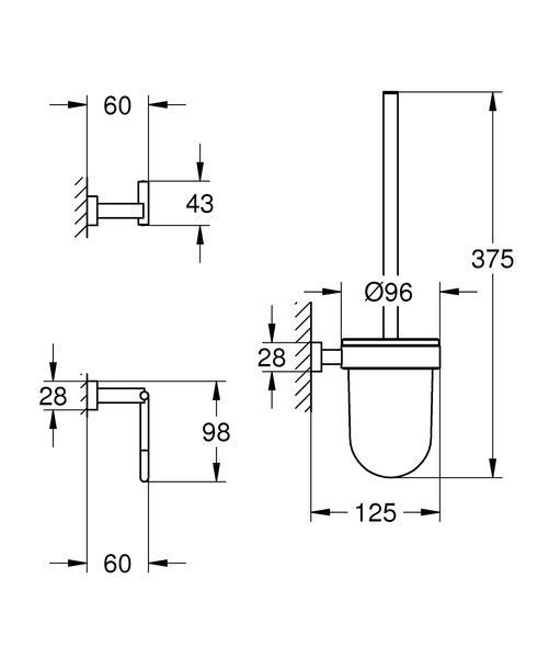 Набір аксесуарів 3 в 1 Grohe Essentials Cube New (40757001) 40757001 фото