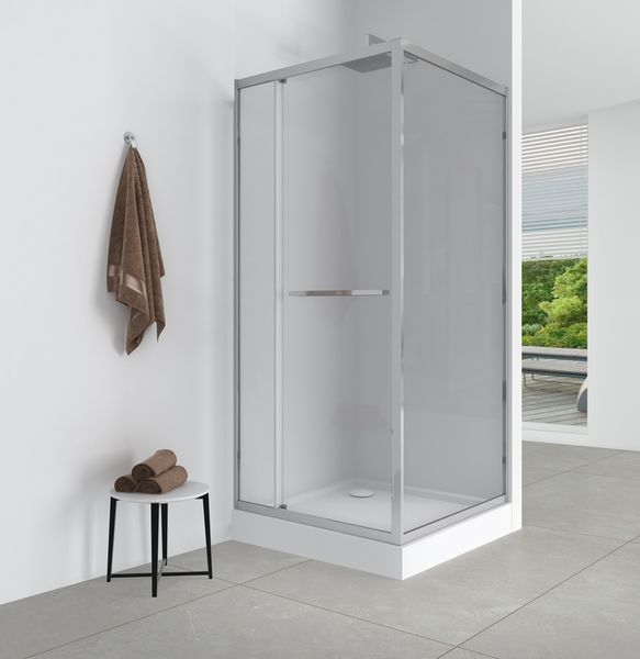 Душевая кабина с низким поддоном Mixxus Style SCT01-90x90x200-TR Chrome прозрачное стекло 6мм (MI8433) MI8433 фото