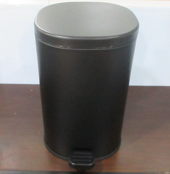 Відро для сміття з плавним закриттям овальне Zerix Prime-TC0105 Black 5л колір чорний (ZX5902) ZX5902 фото