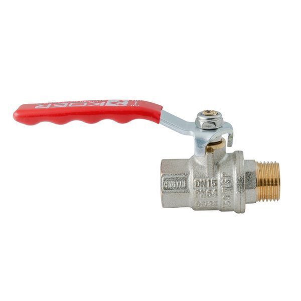 Кран шаровой ГШВ Koer Extreme KE.215-15 - 1/2" FM ручка "рычаг" красная (KR5750) KR5750 фото