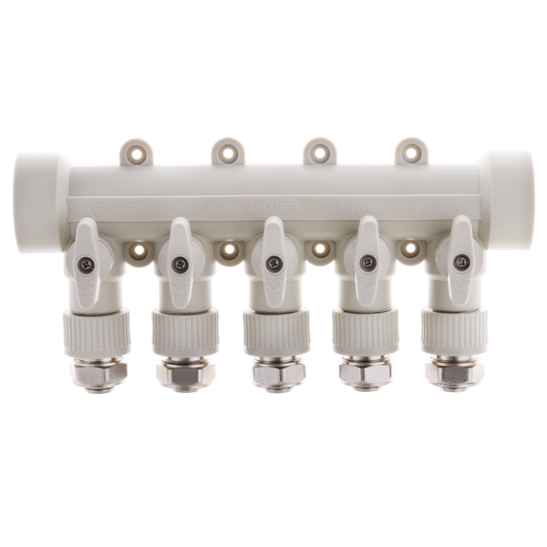 Колектор розподільний 5-way з фітингом (40x20) PPR KOER K0193.PRO (KP2558) KP2558 фото