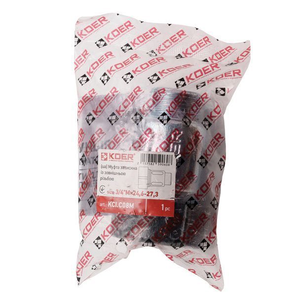 Муфта затискна із зовнішньою різьбою Koer KCI.C08M - 3/4"Мx24,6-27,3 (KR5906) KR5906 фото