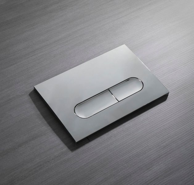 Панель смыва Koer KT-0608-01 240x160x10mm пластиковая, закругленная кнопка (цвет хром) (KR6124) KR6124 фото