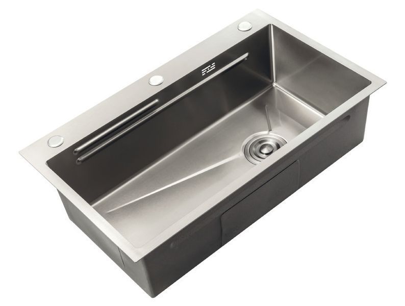 Мойка Zerix ZH8045-SET-05 NANO-SILVER (3.0/0.8) с нерж. стали, комплект (нержавейка) (ZM5586) ZM5586 фото