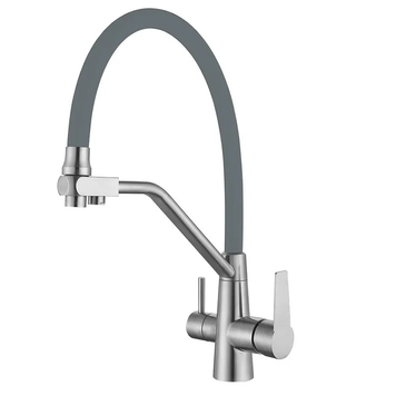 Кухонний змішувач із сірим силіконовим виливом Mixxus FUL-021 (з вих.для питної води) (MI6020) MI6020 фото
