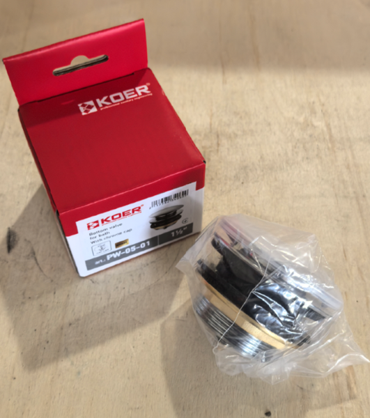 Донний клапан для ванни Koer PW-05-01 автоматичний (Click-Clack) (Колір хром) 1 1/2'' (KR3406) KR3406 фото