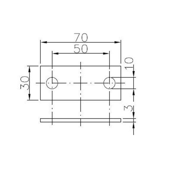 Пластина елементу кріплення вантажу причепа Winterhoff ZBF 10-РО 70 мм (1860053) 1860053 фото