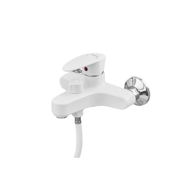 Смеситель для ванны Plamix CEZAR-009 EURO SET White, со шлангом, лейкой и кронштейном (PM0692) PM0692 фото