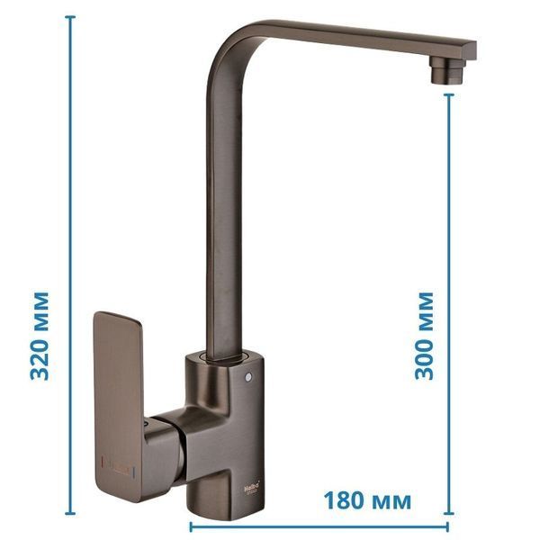 Смеситель для кухни Haiba Kubus 017 Graphite (HB4008) HB4008 фото