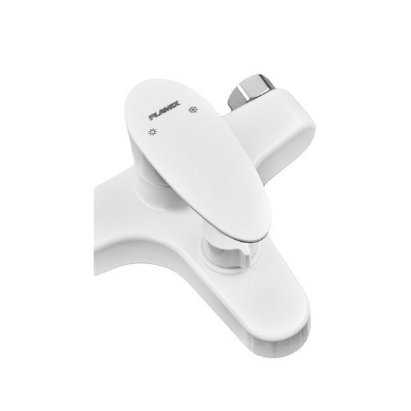 Смеситель для ванны Plamix CEZAR-009 EURO SET White, со шлангом, лейкой и кронштейном (PM0692) PM0692 фото