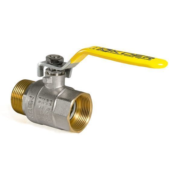 Кран кульовий KOER KR.215.G - 1 1/4" FM ГШВ YELLOW, ручка "важіль" жовта (KR0125) KR0125 фото