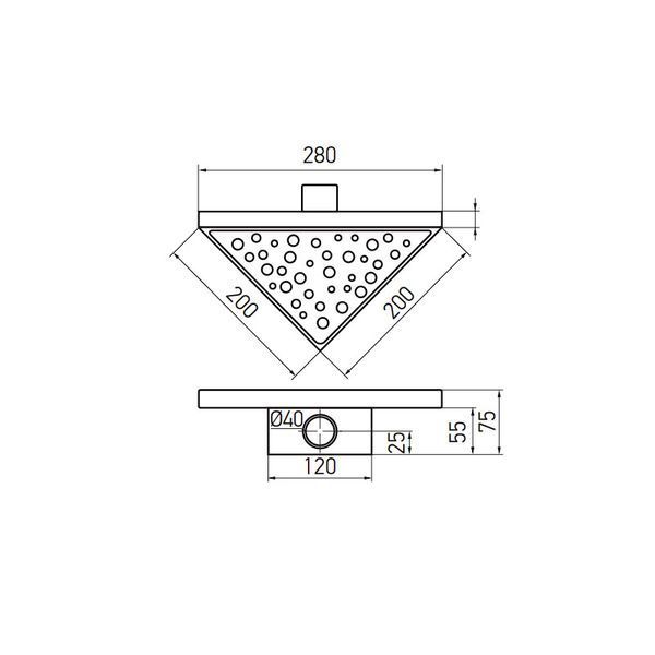 Душевой трап из нержавеющей стали SUS304 Koer FD20-T200 (KR3264) KR3264 фото