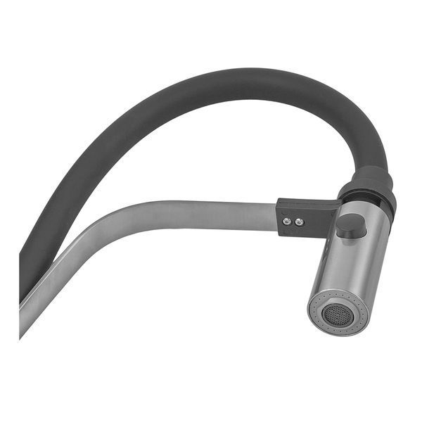 Смеситель для кухни с силиконовым изливом Zerix MAG-017 Refl.Black из нерж. стали SUS304 (изл.черный) (ZX6001) ZX6001 фото