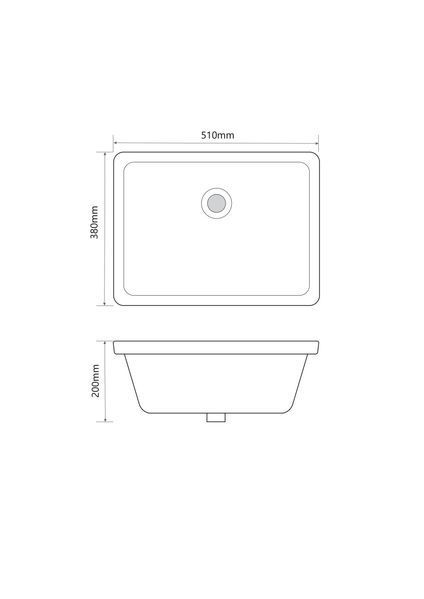 Раковина врізна під стільницю MIXXUS PREMIUM STYLE-1701 510х380х200mm з переливом (MP6567) MP6567 фото