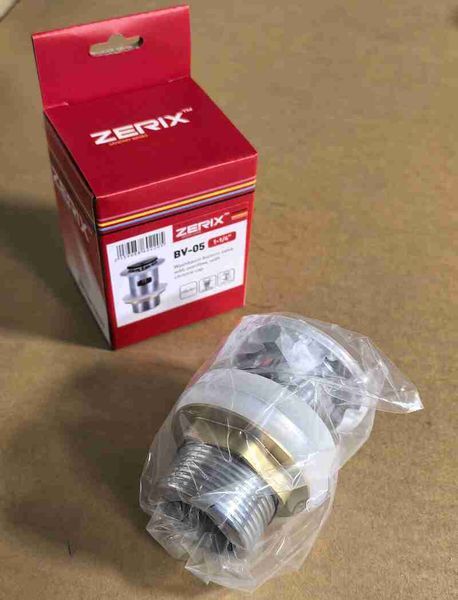 Донний клапан для раковини Zerix BV-05 1 1/4'' з переливом автоматичний СLICK-СLACK (Колір хром) (ZX6022) ZX6022 фото