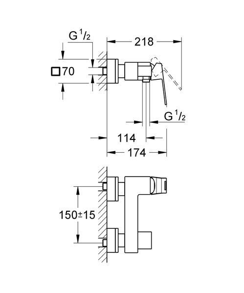 Смеситель для душа Grohe Eurocube (23145000) 23145000 фото