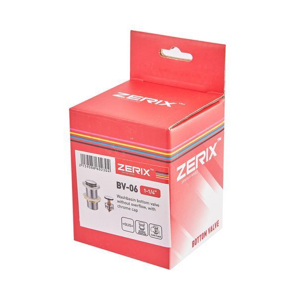 Донний клапан для раковини Zerix BV-06 1 1/4'' без переливу автоматичний СLICK-СLACK (Колір хром) (ZX6023) ZX6023 фото
