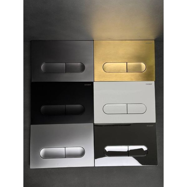 Панель смыва Koer KT-0608-05 240x160x10mm пластиковая, кнопка закругленная (цвет черный матовый) (KR6125) KR6125 фото