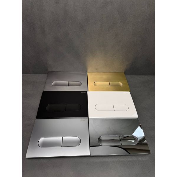 Панель смыва Koer KT-0608-05 240x160x10mm пластиковая, кнопка закругленная (цвет черный матовый) (KR6125) KR6125 фото