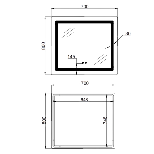 Зеркало Mixxus WARM MR12-80x70-Reverse с Led Touch, Anti-fog, димером, регулятором яркости (MI6936) MI6936 фото