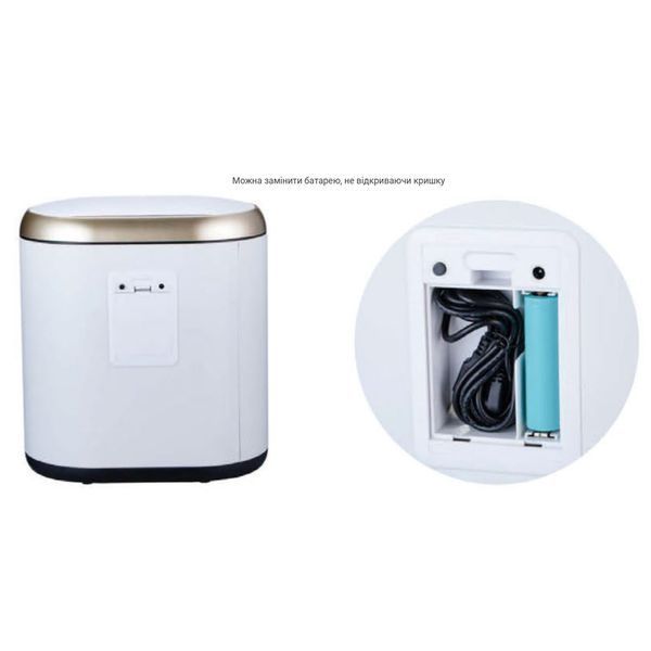 Мусорное ведро сенсорное овальное Mixxus Premium Topper-TC0112 White 12л цвет белый (MI7082) MI7082 фото